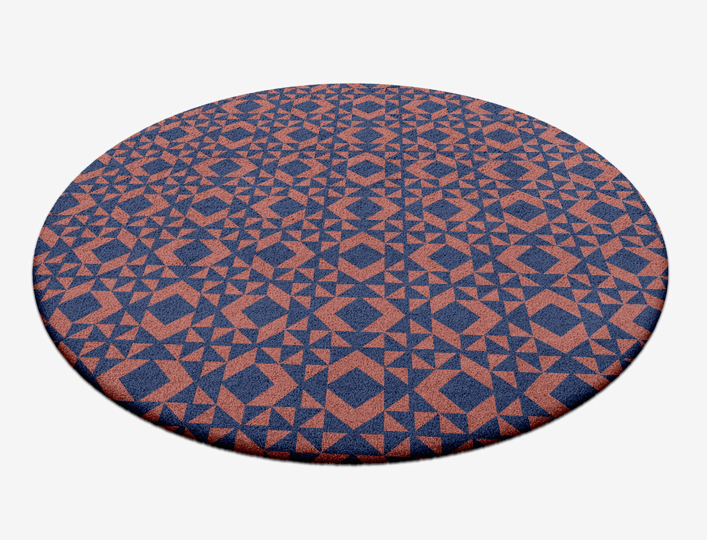 Papier Mache Geometric Round Hand Tufted Pure Wool Custom Rug by Rug Artisan