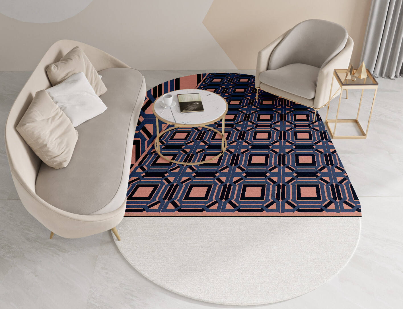 Paradigm Geometric Capsule Hand Knotted Tibetan Wool Custom Rug by Rug Artisan