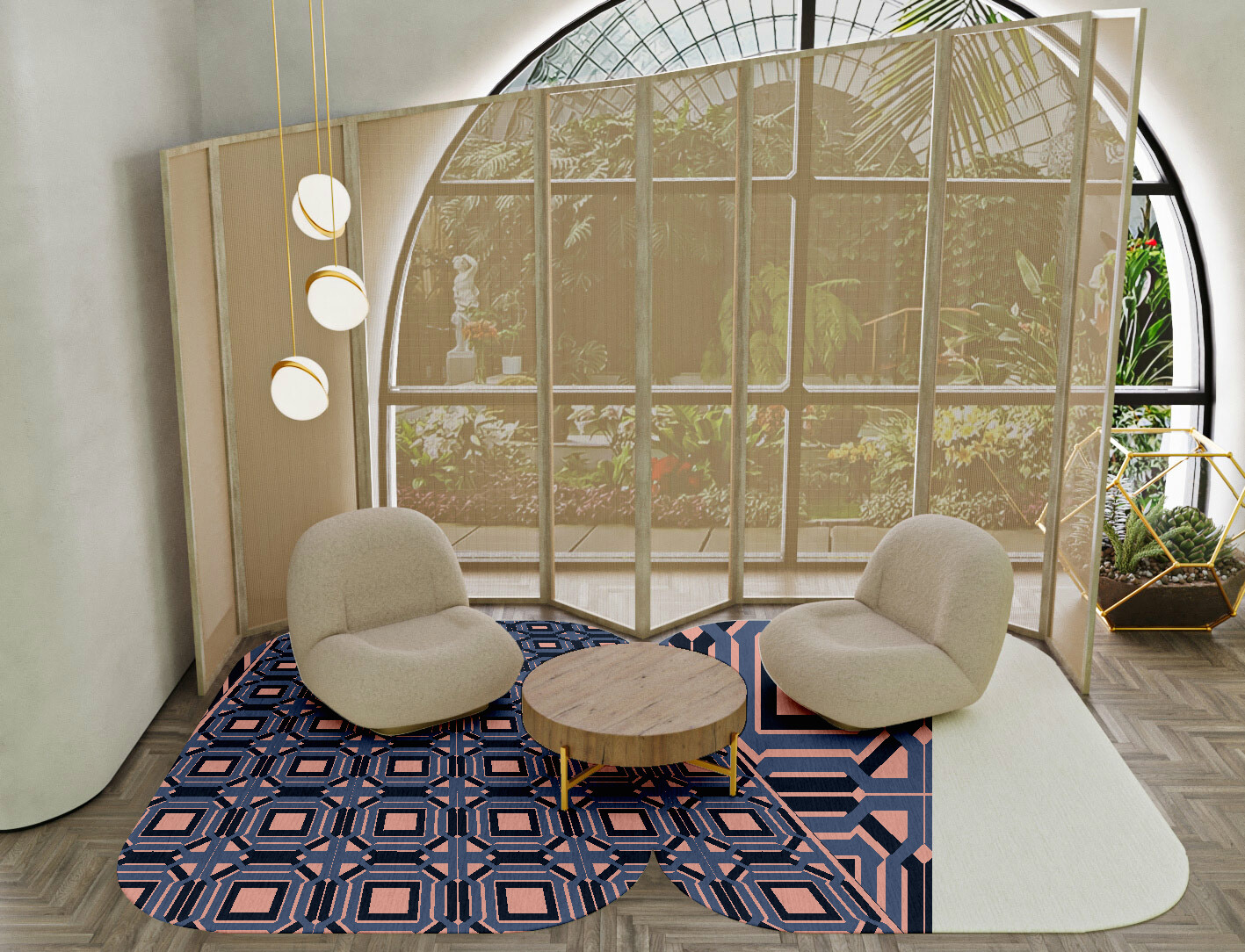Paradigm Geometric Eight Hand Knotted Tibetan Wool Custom Rug by Rug Artisan
