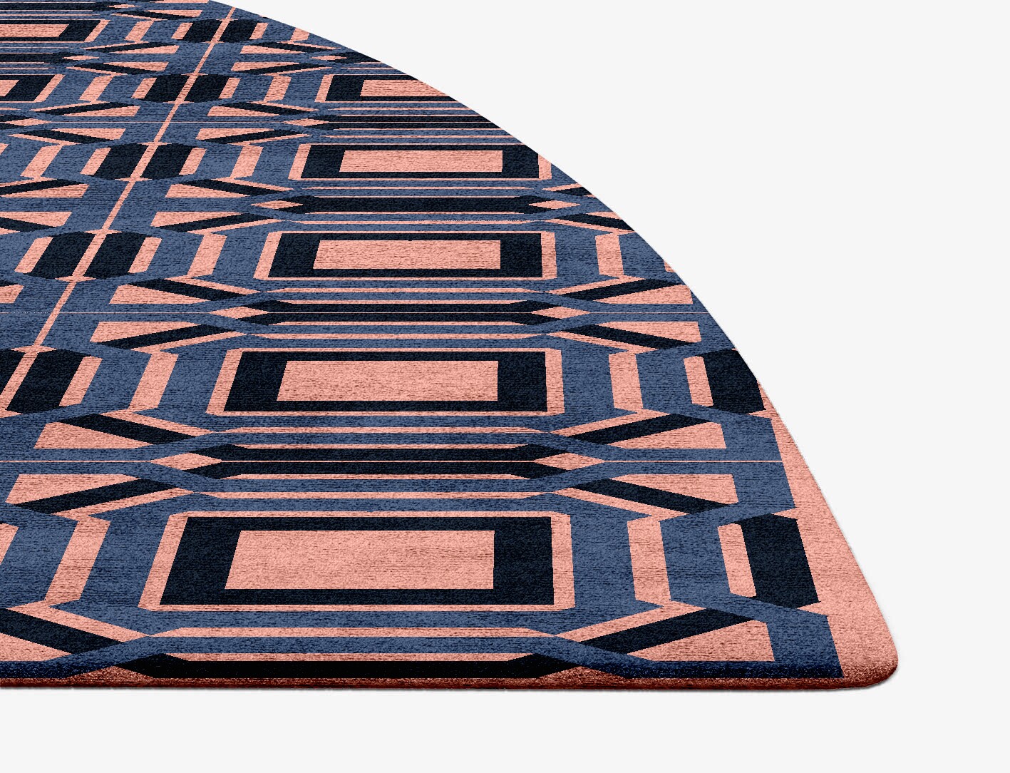 Paradigm Geometric Halfmoon Hand Tufted Bamboo Silk Custom Rug by Rug Artisan