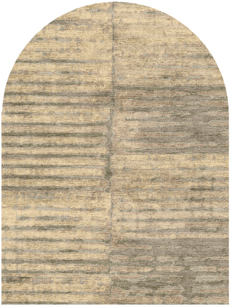 Parallel Strokes Brush Strokes Arch Hand Knotted Bamboo Silk Custom Rug by Rug Artisan