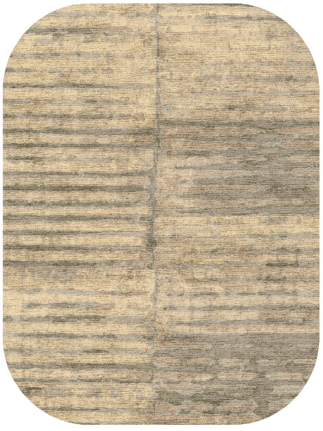 Parallel Strokes Brush Strokes Oblong Hand Knotted Bamboo Silk Custom Rug by Rug Artisan