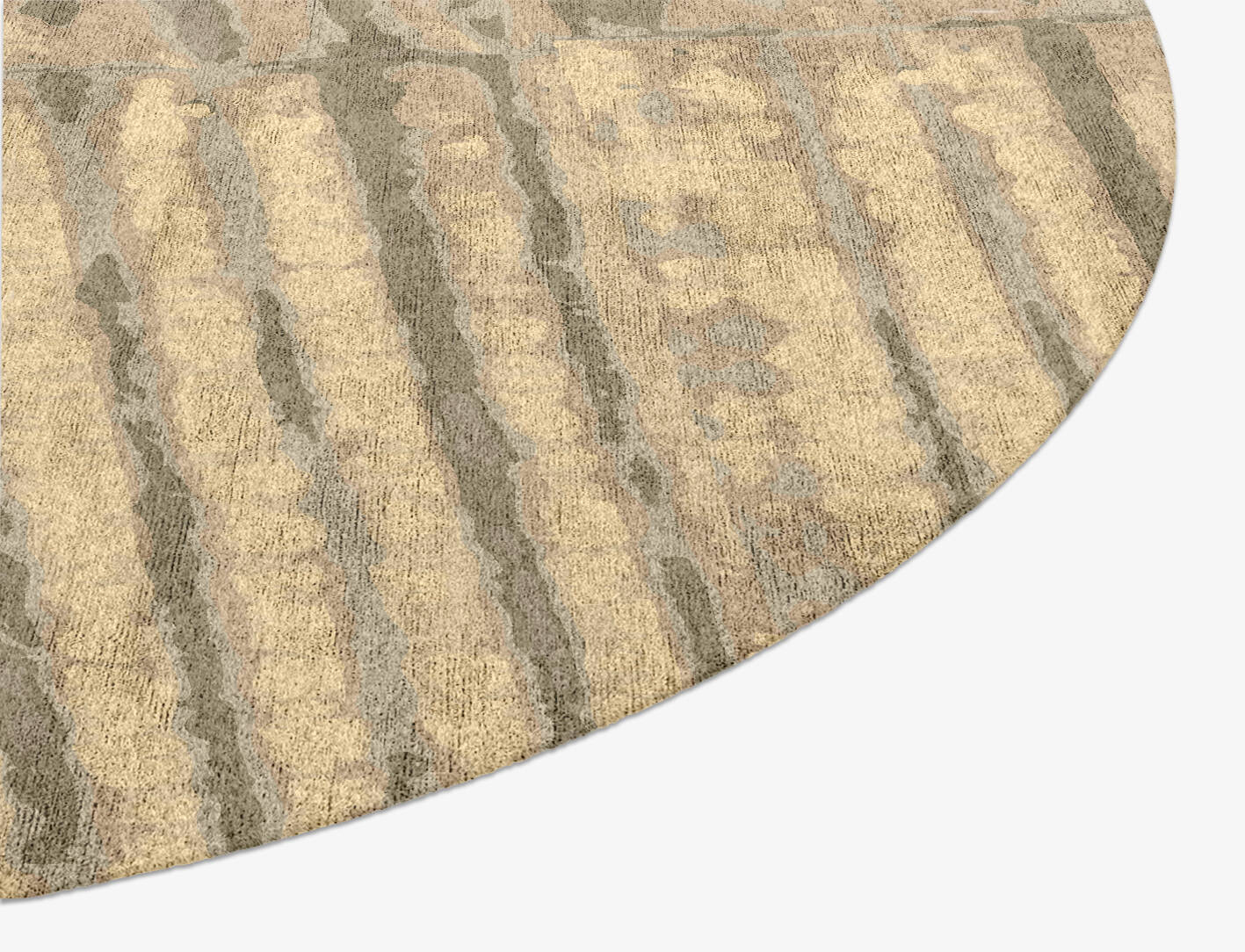 Parallel Strokes Brush Strokes Oval Hand Knotted Bamboo Silk Custom Rug by Rug Artisan