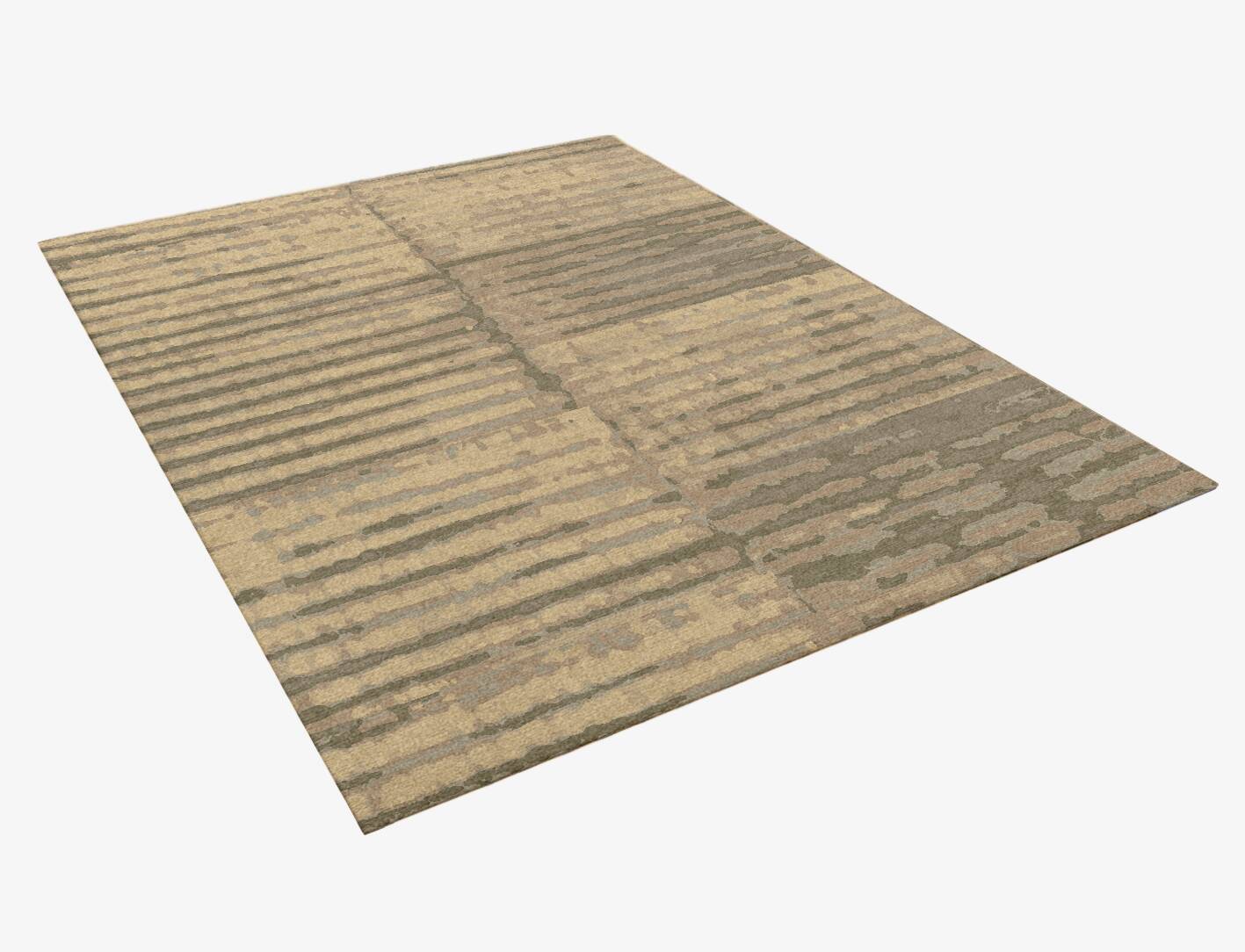 Parallel Strokes Brush Strokes Rectangle Hand Knotted Tibetan Wool Custom Rug by Rug Artisan
