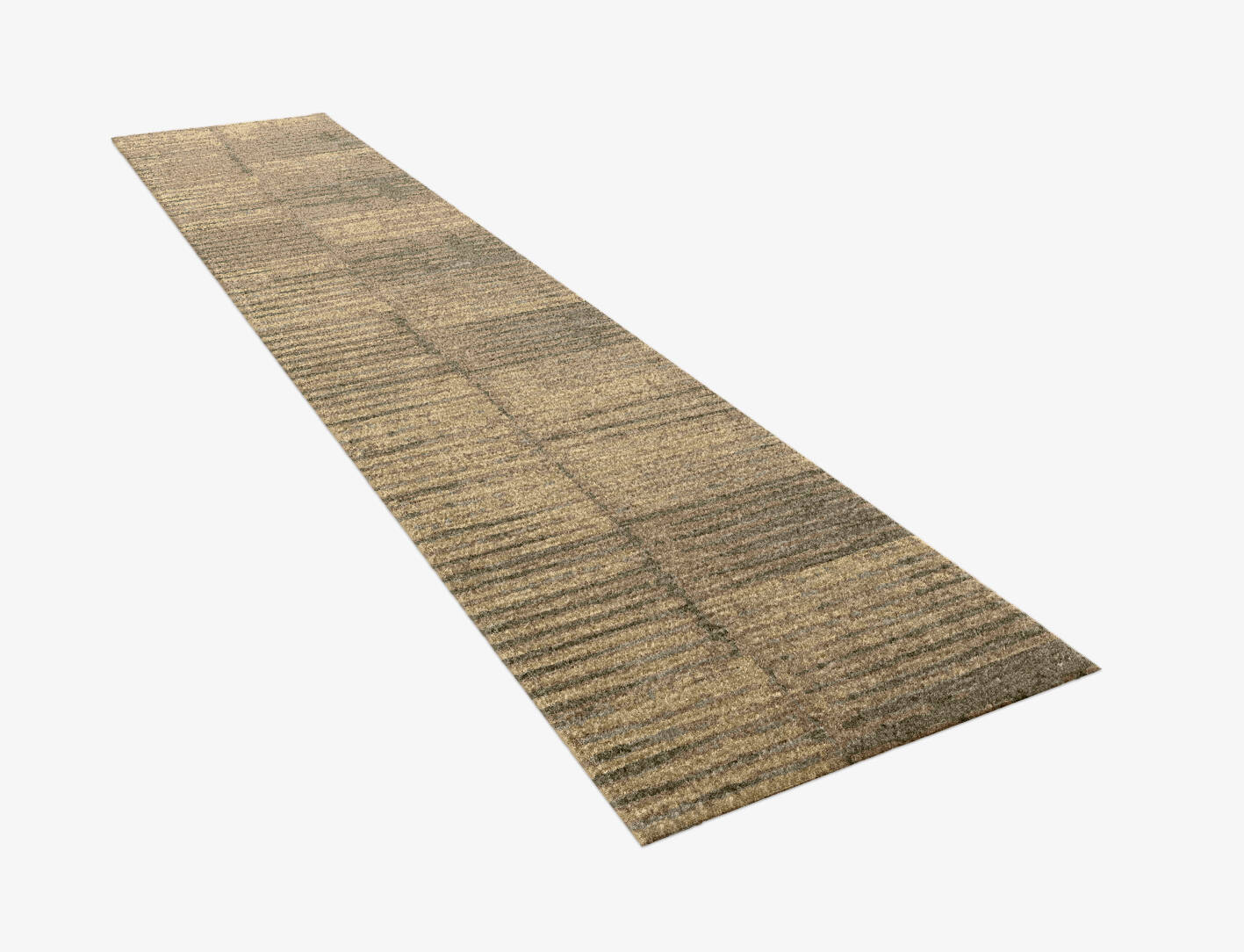 Parallel Strokes Brush Strokes Runner Hand Knotted Tibetan Wool Custom Rug by Rug Artisan