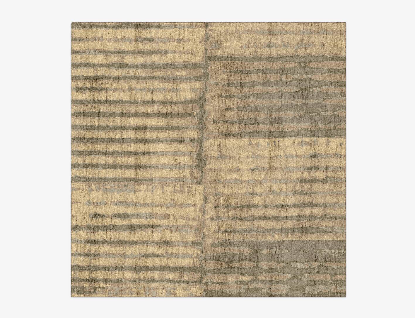 Parallel Strokes Brush Strokes Square Hand Knotted Bamboo Silk Custom Rug by Rug Artisan