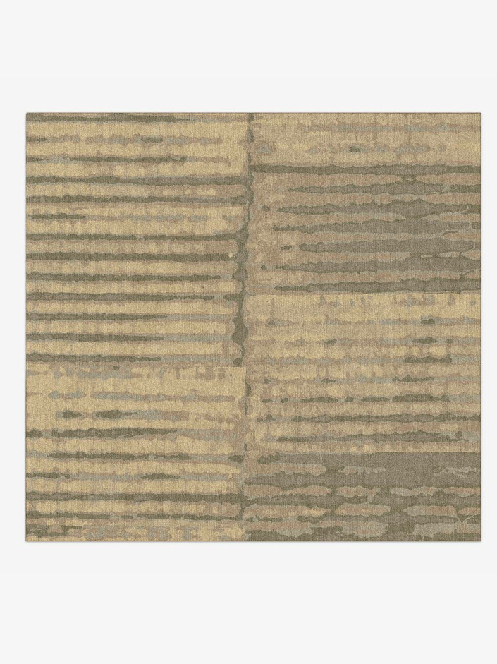 Parallel Strokes Brush Strokes Square Hand Knotted Tibetan Wool Custom Rug by Rug Artisan