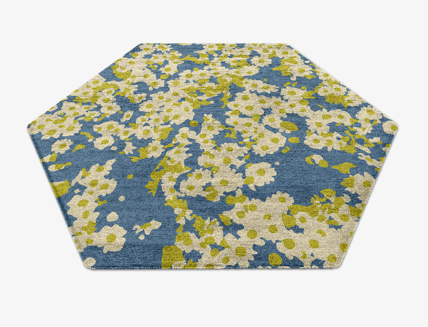 Parasol Floral Hexagon Hand Knotted Bamboo Silk Custom Rug by Rug Artisan