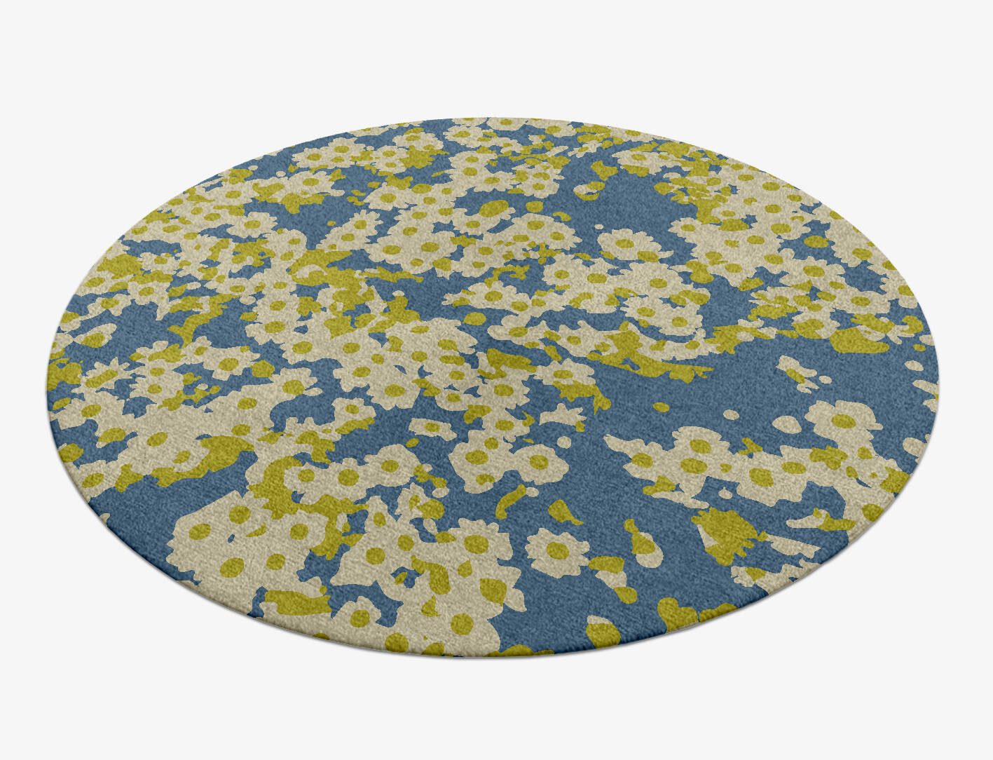 Parasol Floral Round Hand Knotted Tibetan Wool Custom Rug by Rug Artisan
