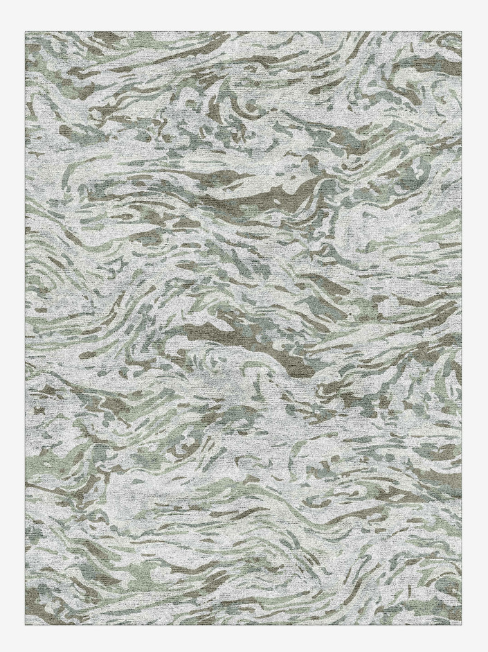 Pastel Waves Surface Art Rectangle Hand Knotted Bamboo Silk Custom Rug by Rug Artisan