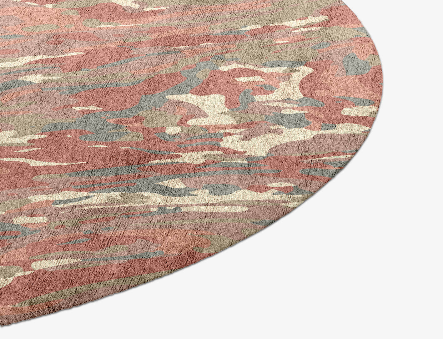 Pastel Waves Surface Art Round Hand Knotted Bamboo Silk Custom Rug by Rug Artisan
