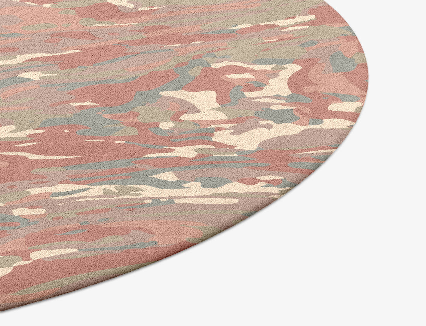 Pastel Waves Surface Art Round Hand Tufted Pure Wool Custom Rug by Rug Artisan