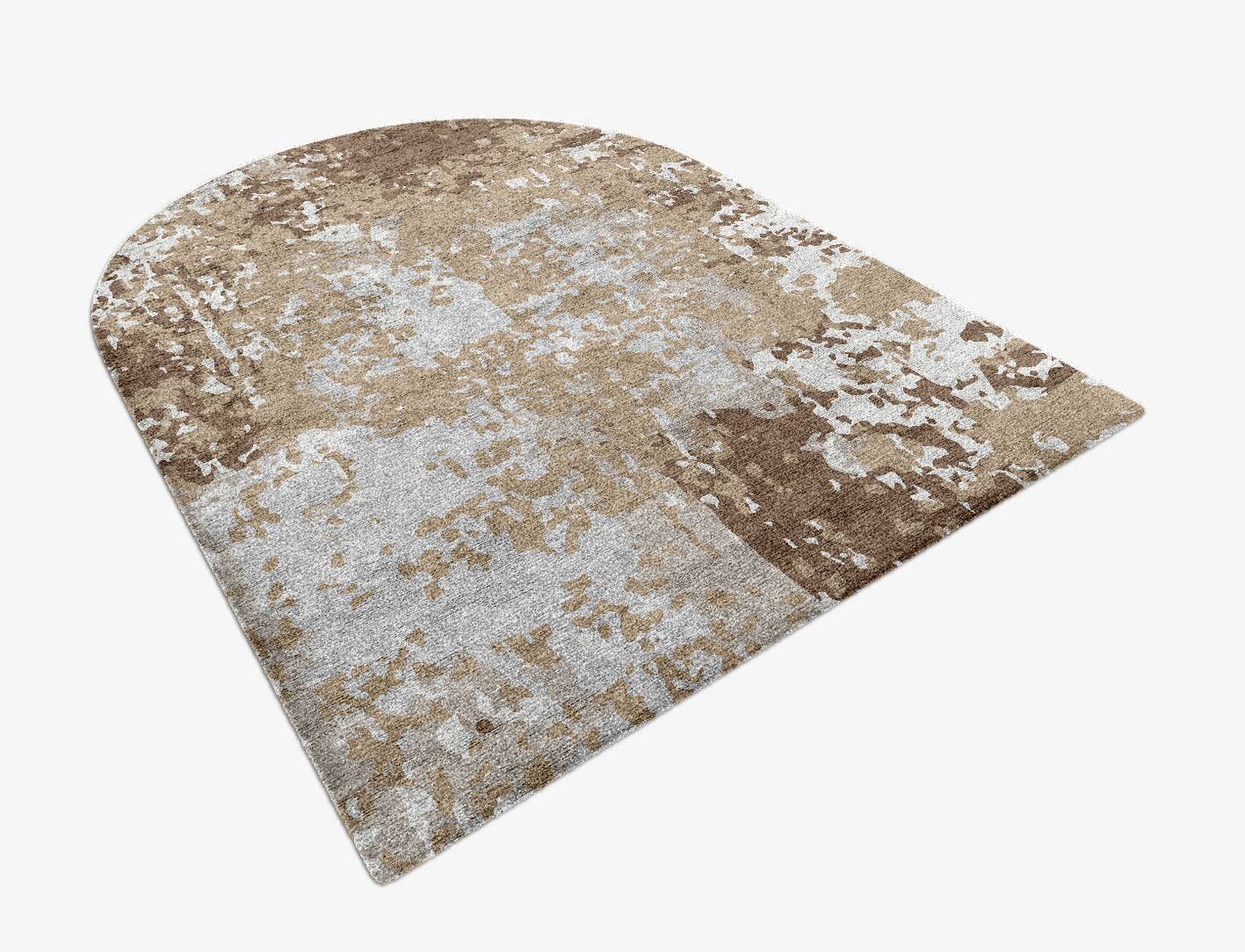 Patches Surface Art Arch Hand Knotted Bamboo Silk Custom Rug by Rug Artisan