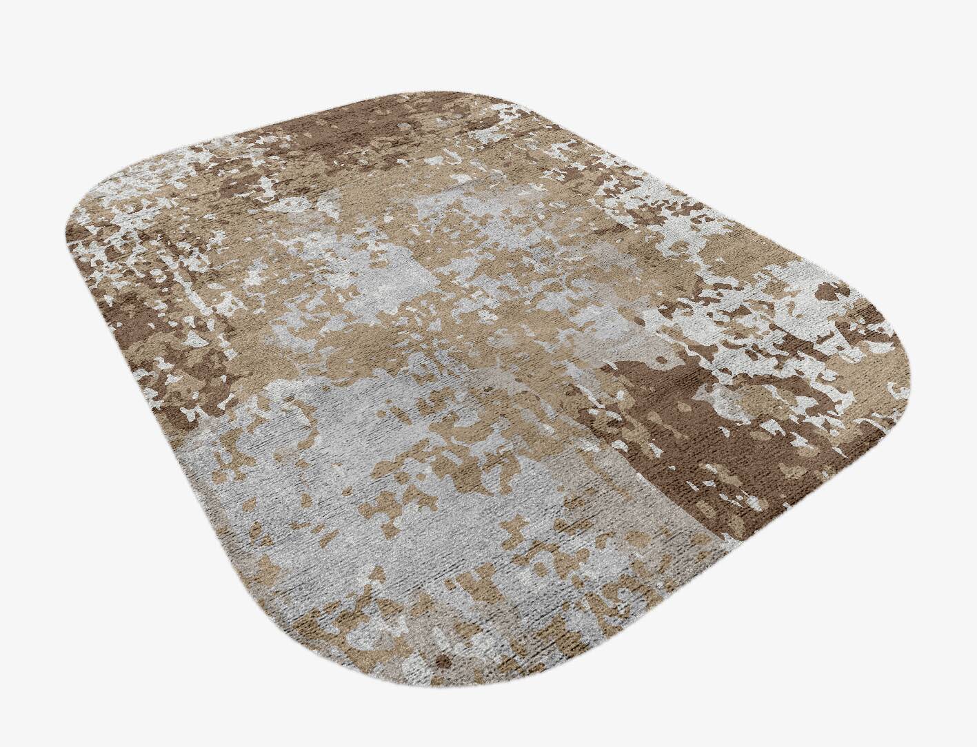 Patches Surface Art Oblong Hand Knotted Bamboo Silk Custom Rug by Rug Artisan