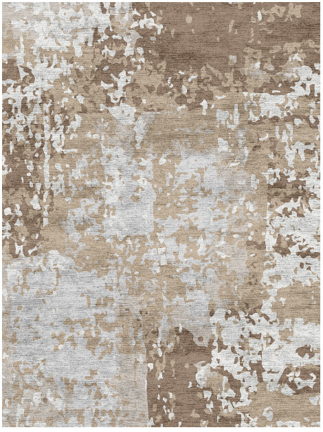 Patches Surface Art Rectangle Hand Knotted Bamboo Silk Custom Rug by Rug Artisan