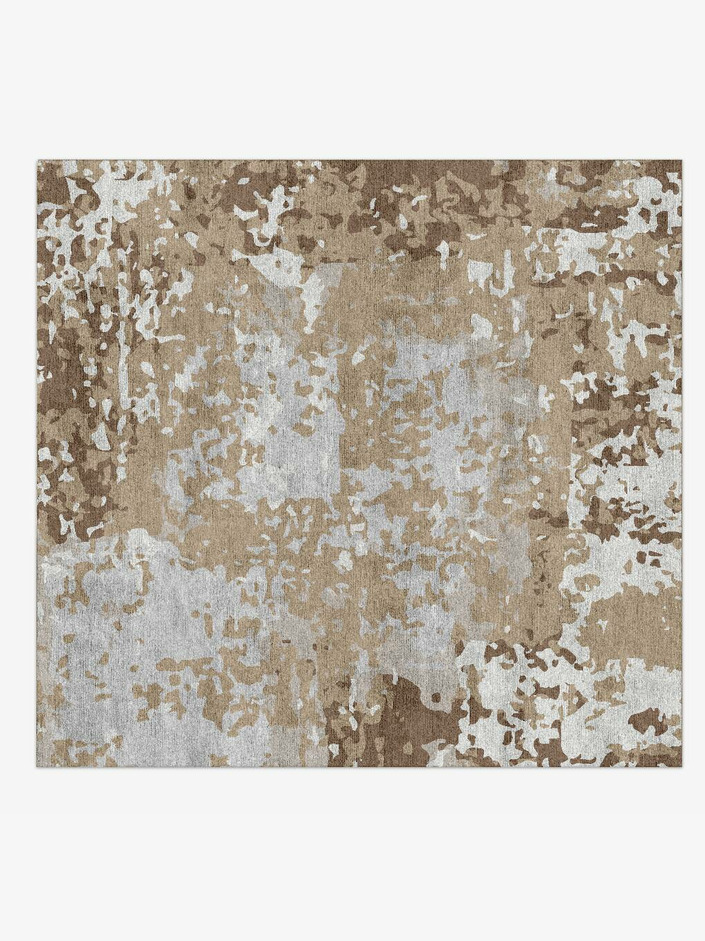 Patches Surface Art Square Hand Knotted Bamboo Silk Custom Rug by Rug Artisan