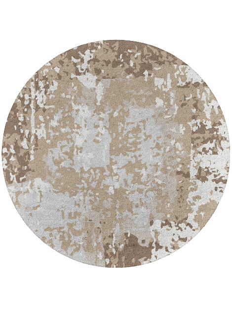 Patches Surface Art Round Hand Tufted Pure Wool Custom Rug by Rug Artisan