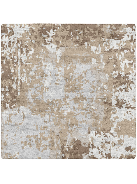 Patches Surface Art Square Hand Tufted Bamboo Silk Custom Rug by Rug Artisan