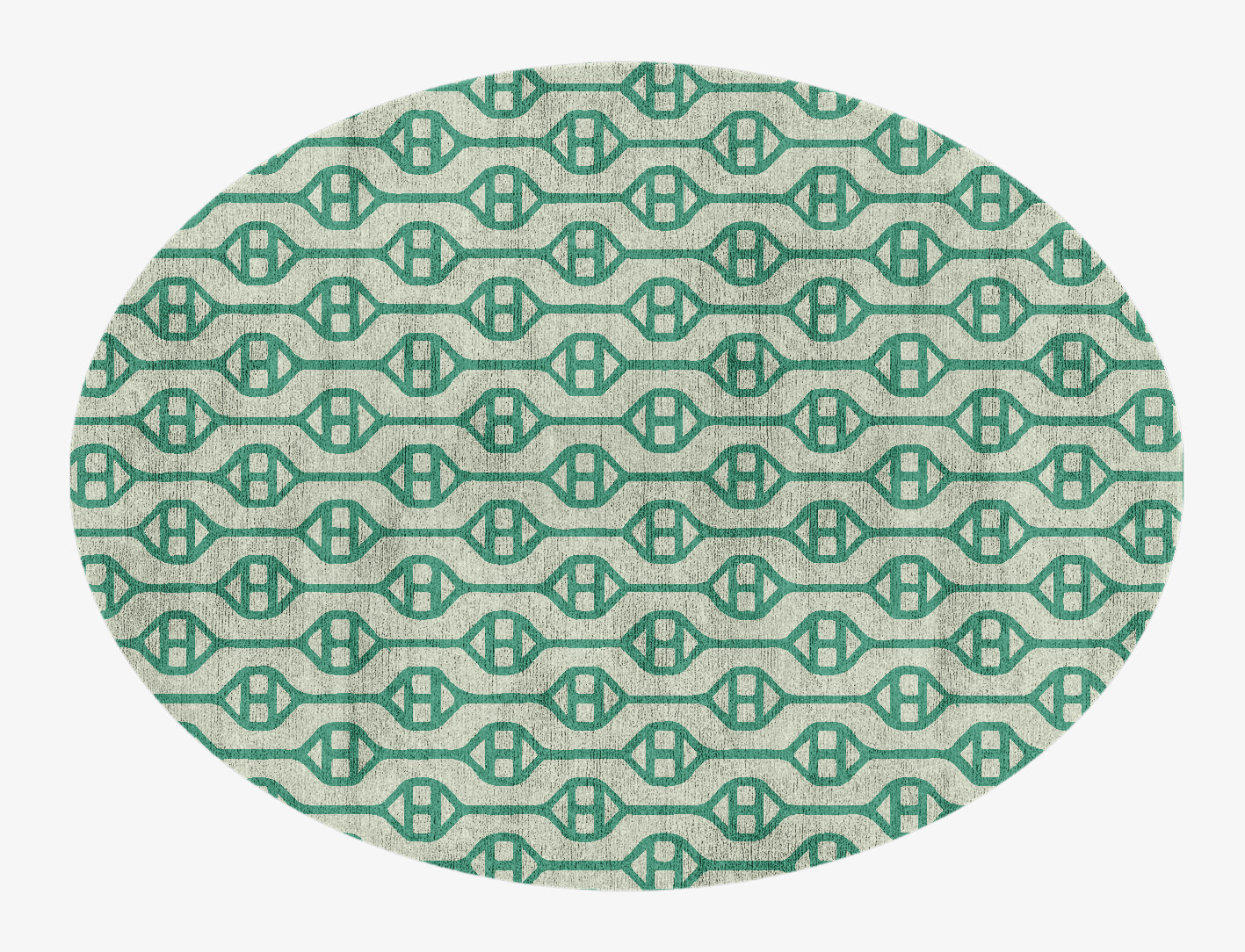 Paternoster Geometric Oval Hand Knotted Bamboo Silk Custom Rug by Rug Artisan
