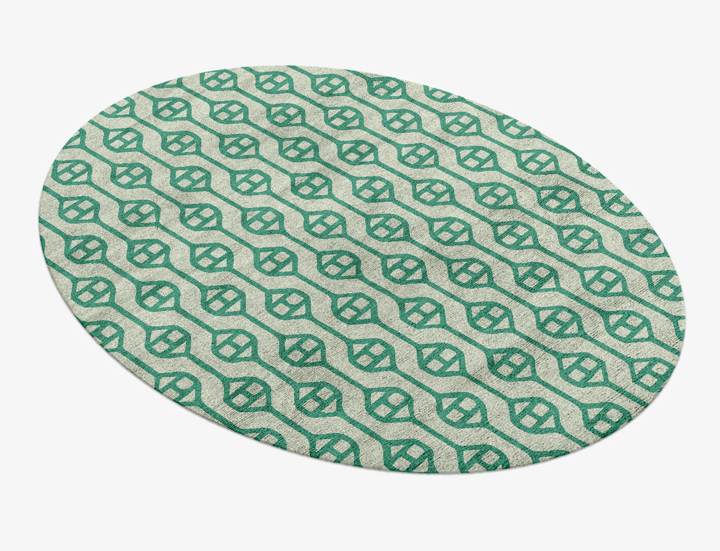 Paternoster Geometric Oval Hand Knotted Bamboo Silk Custom Rug by Rug Artisan