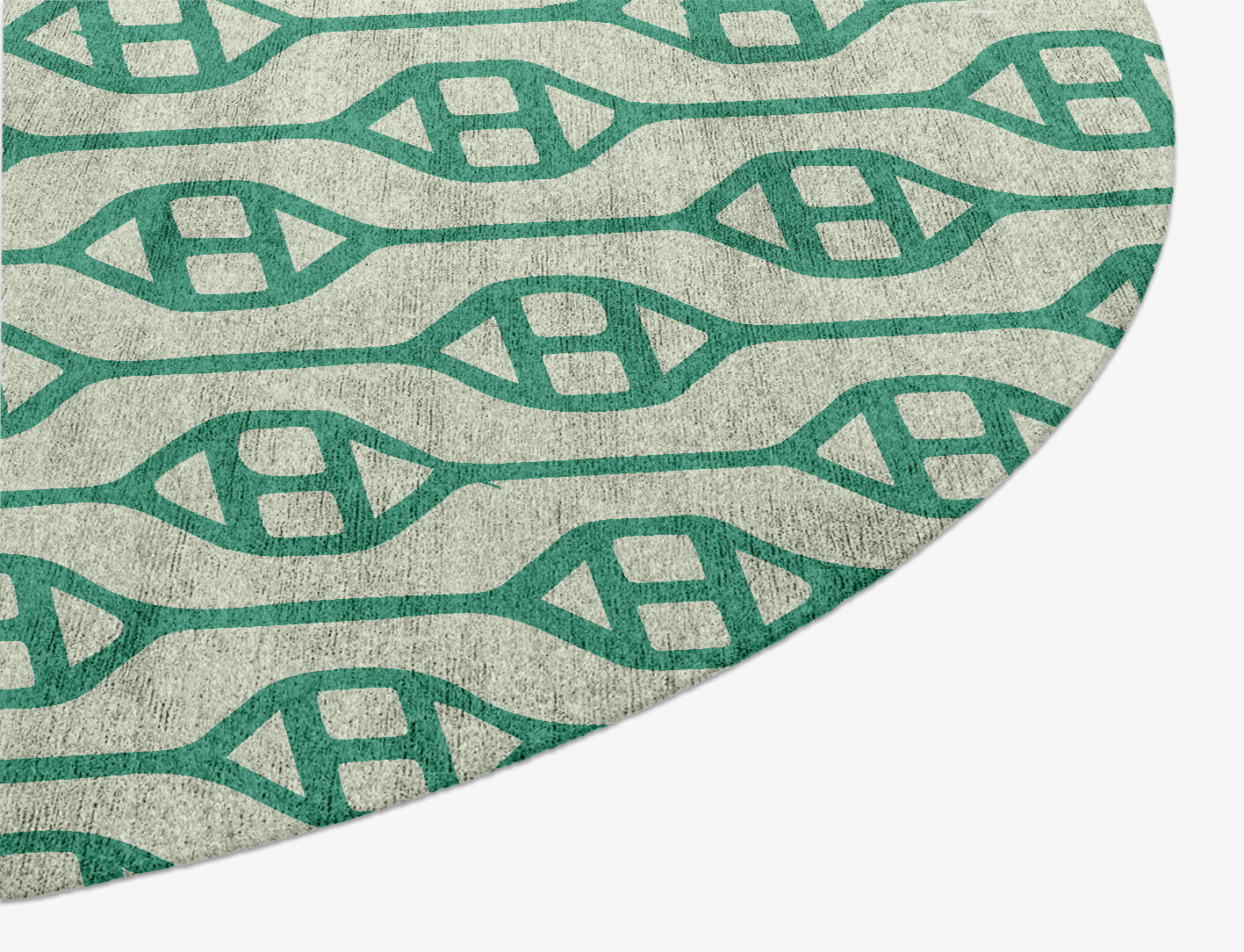 Paternoster Geometric Oval Hand Knotted Bamboo Silk Custom Rug by Rug Artisan