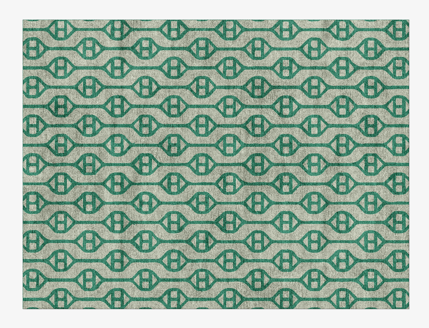 Paternoster Geometric Rectangle Hand Knotted Bamboo Silk Custom Rug by Rug Artisan