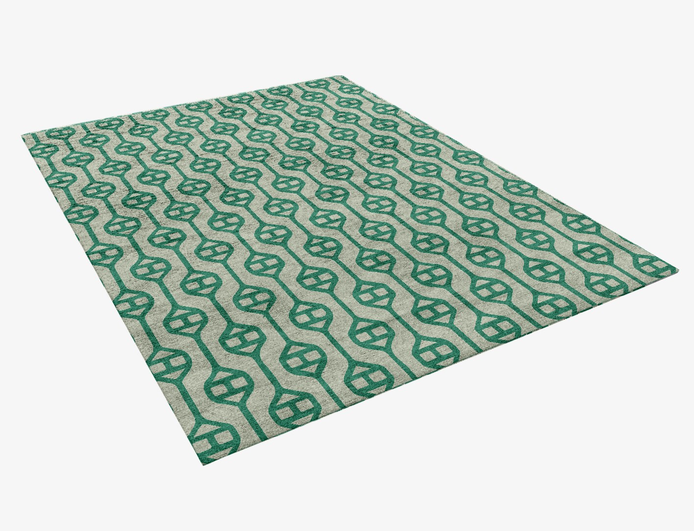 Paternoster Geometric Rectangle Hand Knotted Bamboo Silk Custom Rug by Rug Artisan