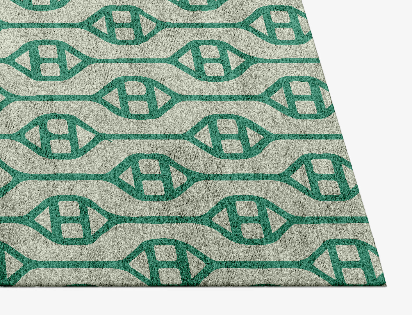 Paternoster Geometric Rectangle Hand Knotted Bamboo Silk Custom Rug by Rug Artisan