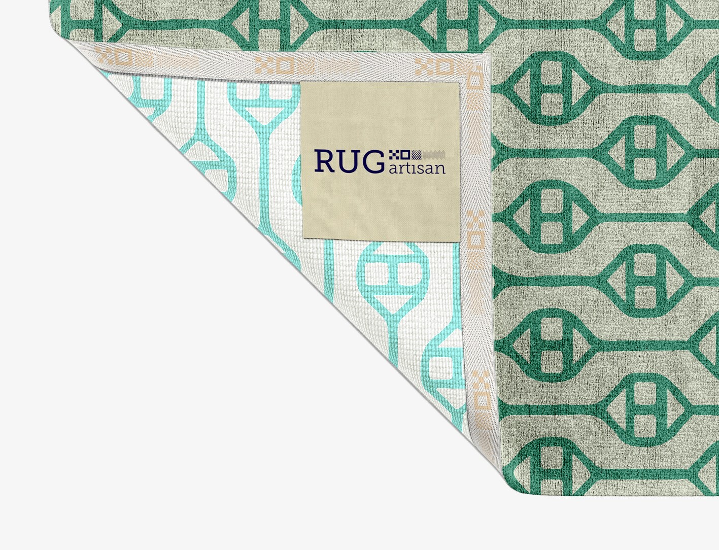 Paternoster Geometric Rectangle Hand Knotted Bamboo Silk Custom Rug by Rug Artisan