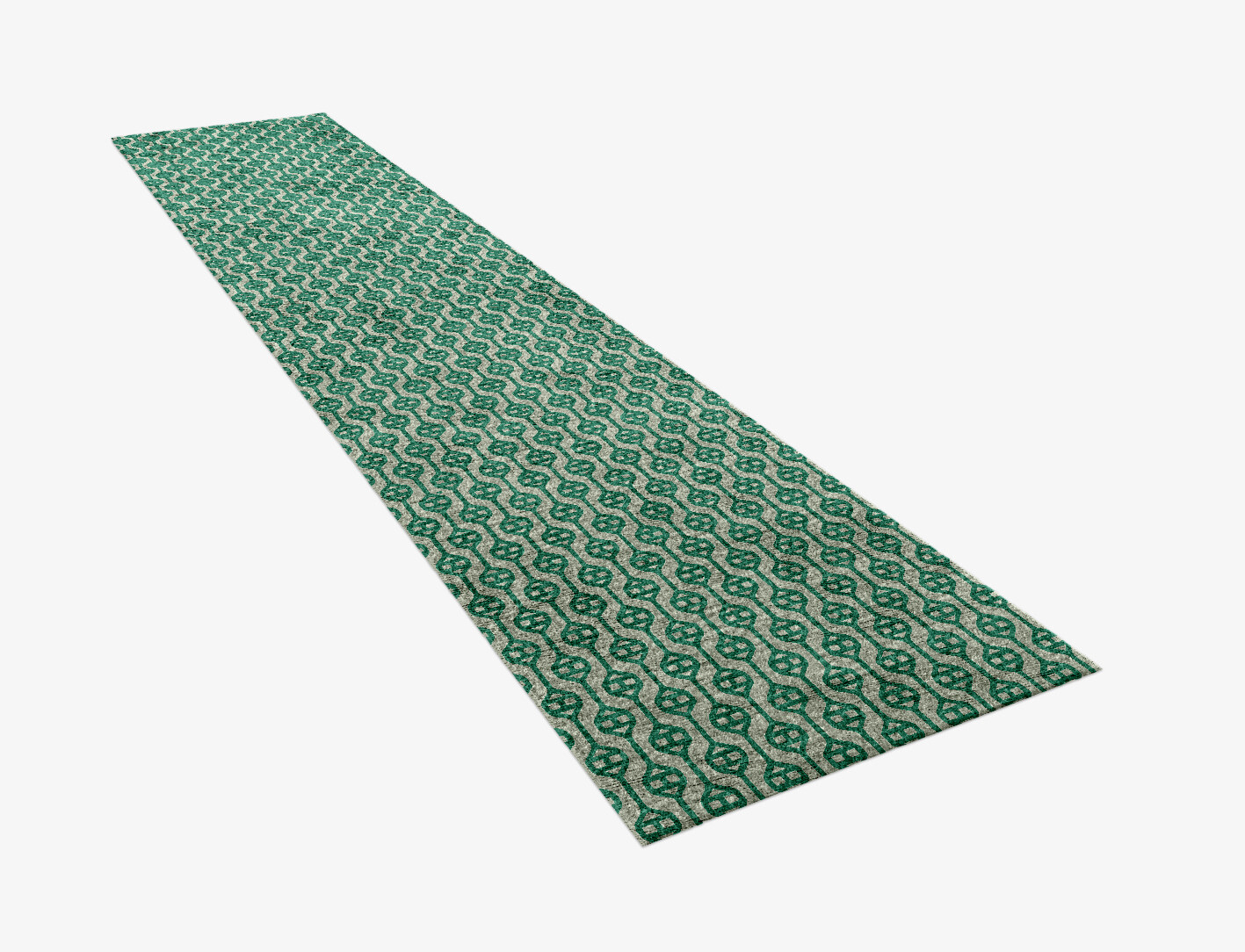 Paternoster Geometric Runner Hand Knotted Bamboo Silk Custom Rug by Rug Artisan