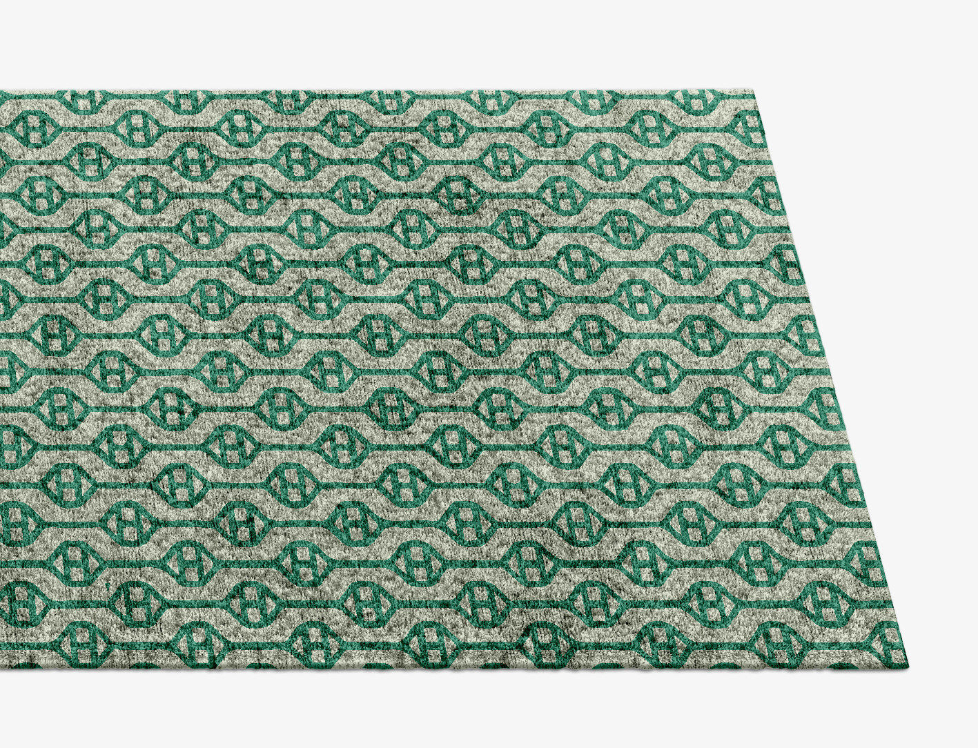 Paternoster Geometric Runner Hand Knotted Bamboo Silk Custom Rug by Rug Artisan