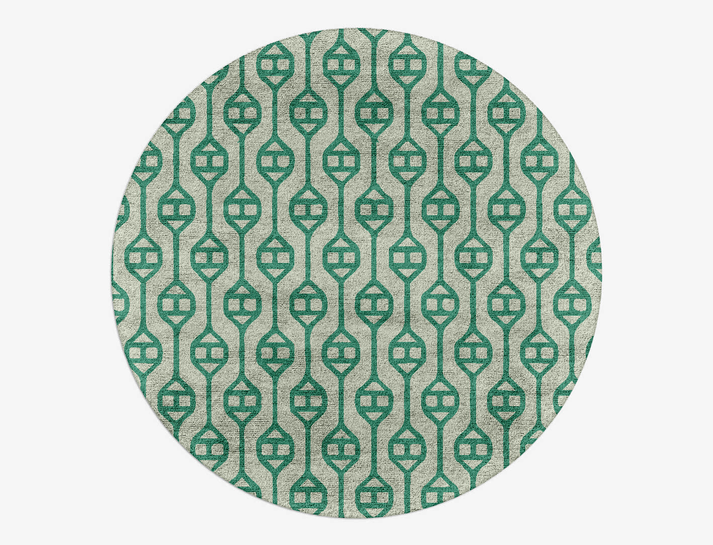 Paternoster Geometric Round Hand Tufted Bamboo Silk Custom Rug by Rug Artisan