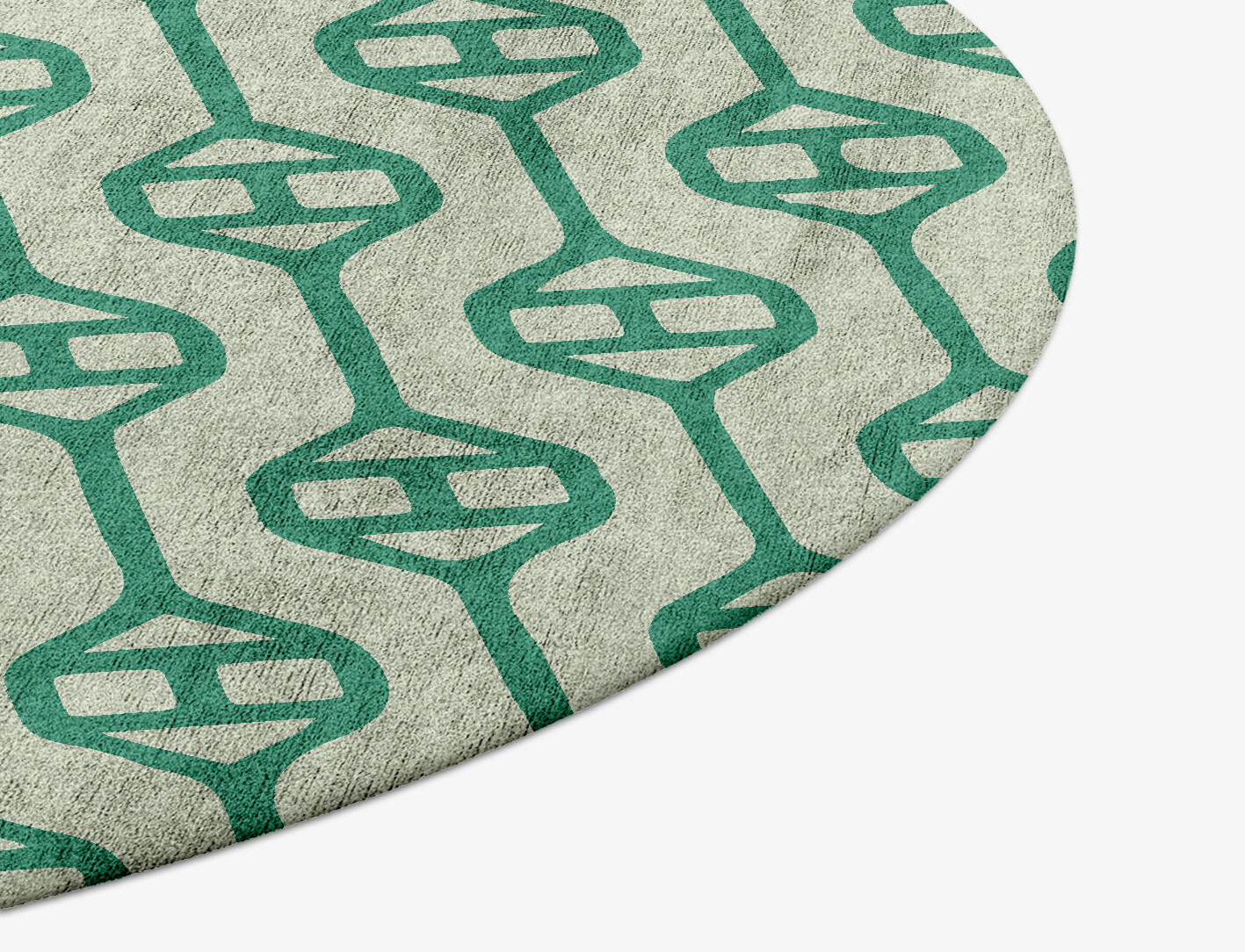 Paternoster Geometric Round Hand Tufted Bamboo Silk Custom Rug by Rug Artisan