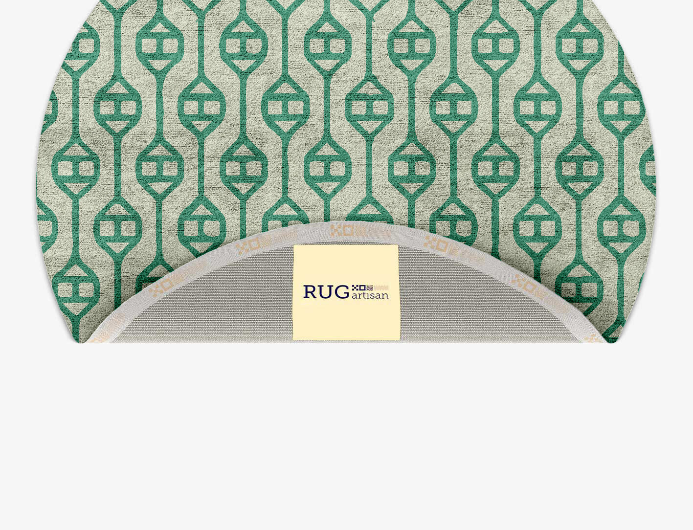 Paternoster Geometric Round Hand Tufted Bamboo Silk Custom Rug by Rug Artisan