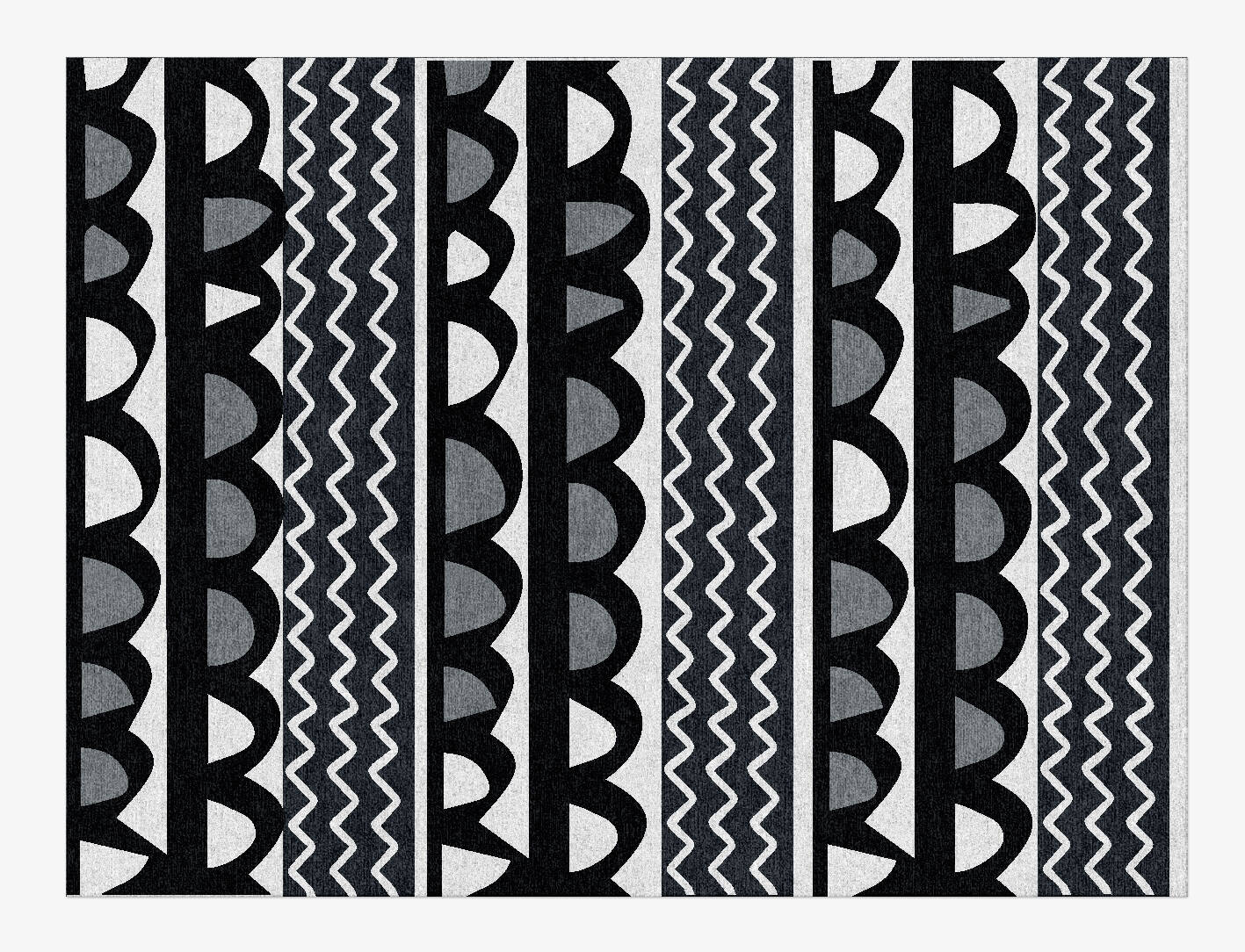 Pattern Grey Monochrome Rectangle Hand Knotted Tibetan Wool Custom Rug by Rug Artisan