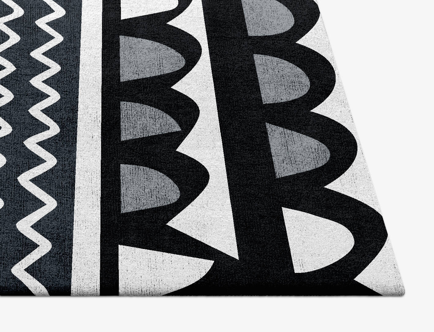 Pattern Grey Monochrome Square Hand Tufted Bamboo Silk Custom Rug by Rug Artisan