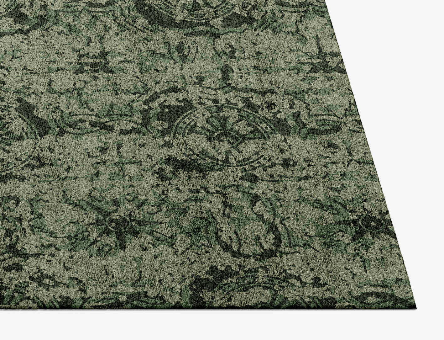 Pattern Links Vintage Rectangle Hand Knotted Bamboo Silk Custom Rug by Rug Artisan
