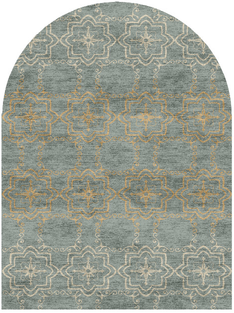 Pax Blue Royal Arch Hand Knotted Bamboo Silk Custom Rug by Rug Artisan