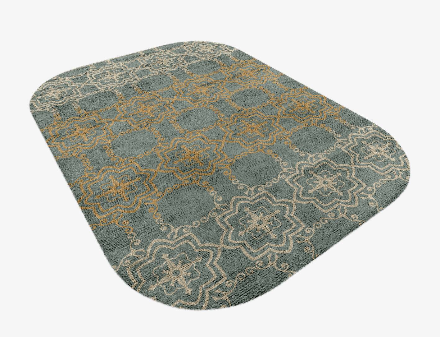 Pax Blue Royal Oblong Hand Knotted Bamboo Silk Custom Rug by Rug Artisan