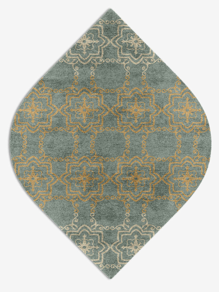 Pax Blue Royal Ogee Hand Knotted Bamboo Silk Custom Rug by Rug Artisan