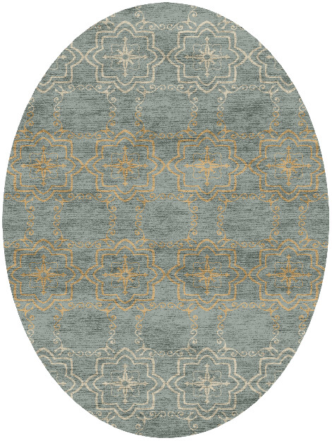 Pax Blue Royal Oval Hand Knotted Bamboo Silk Custom Rug by Rug Artisan