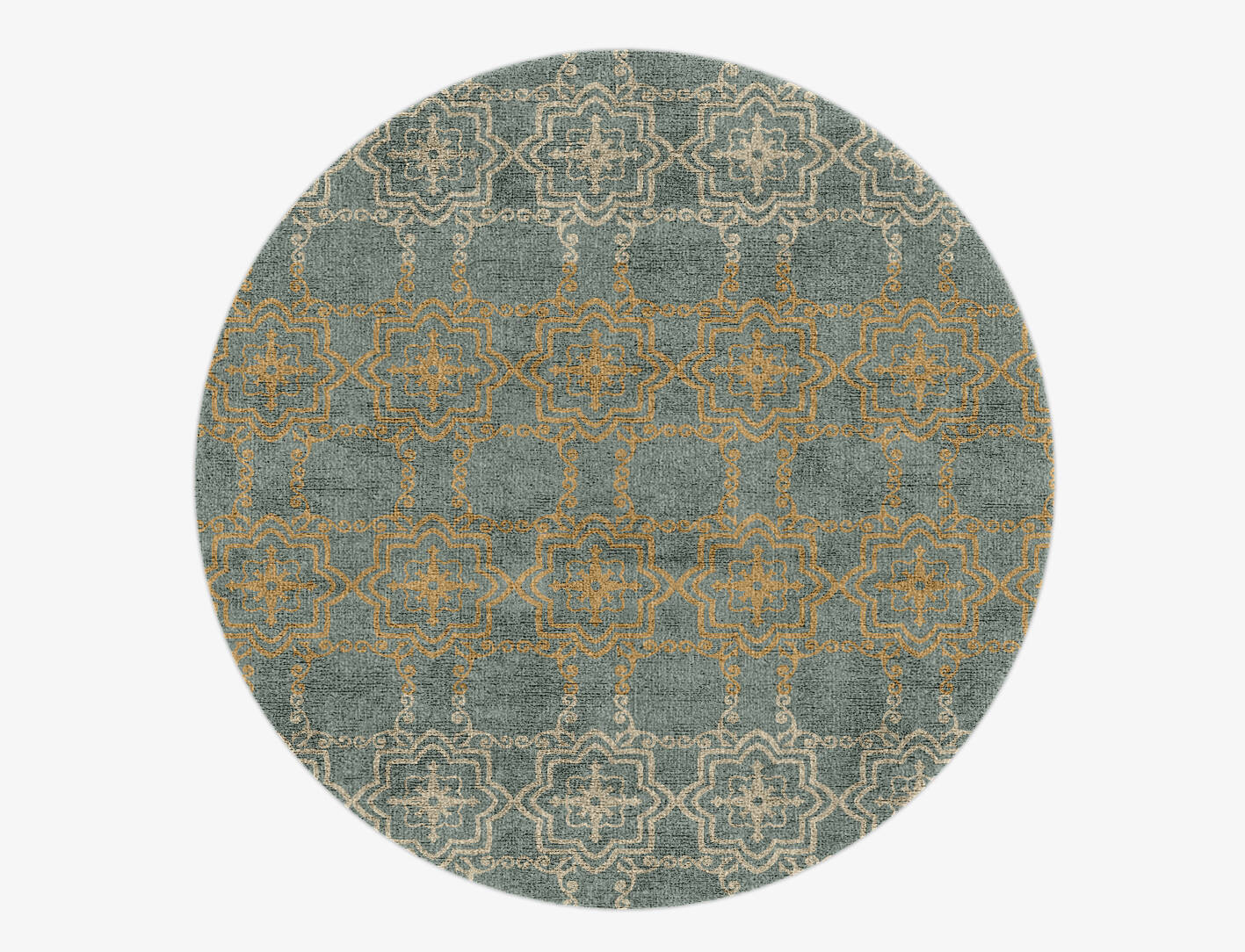 Pax Blue Royal Round Hand Knotted Bamboo Silk Custom Rug by Rug Artisan