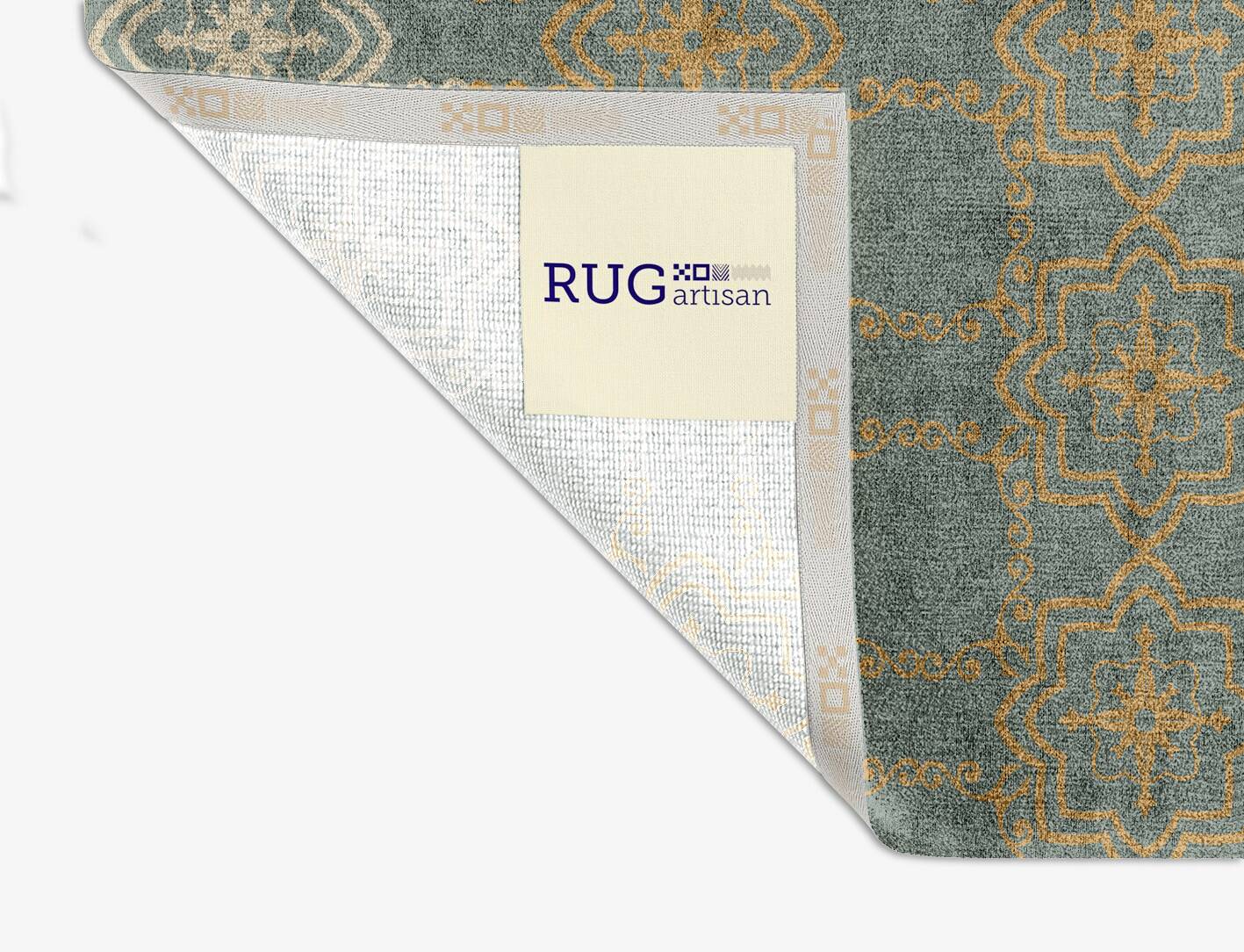 Pax Blue Royal Square Hand Knotted Bamboo Silk Custom Rug by Rug Artisan