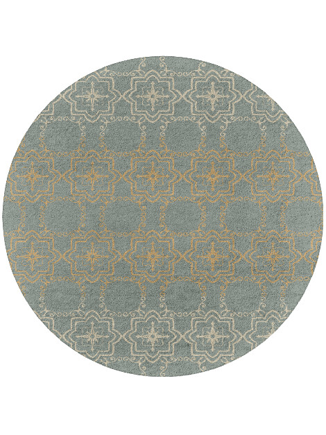 Pax Blue Royal Round Hand Tufted Pure Wool Custom Rug by Rug Artisan