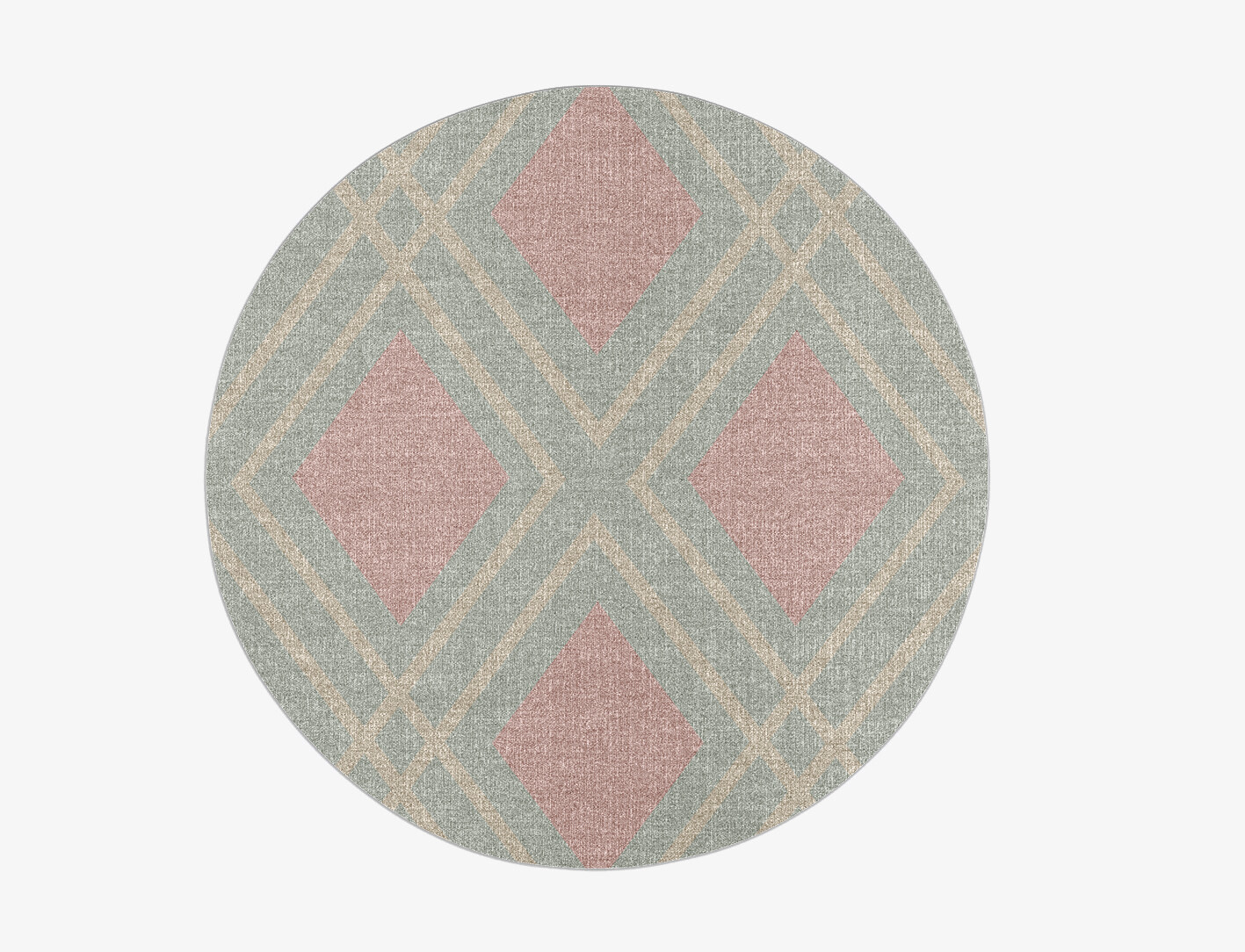 Peach Geometric Round Flatweave New Zealand Wool Custom Rug by Rug Artisan