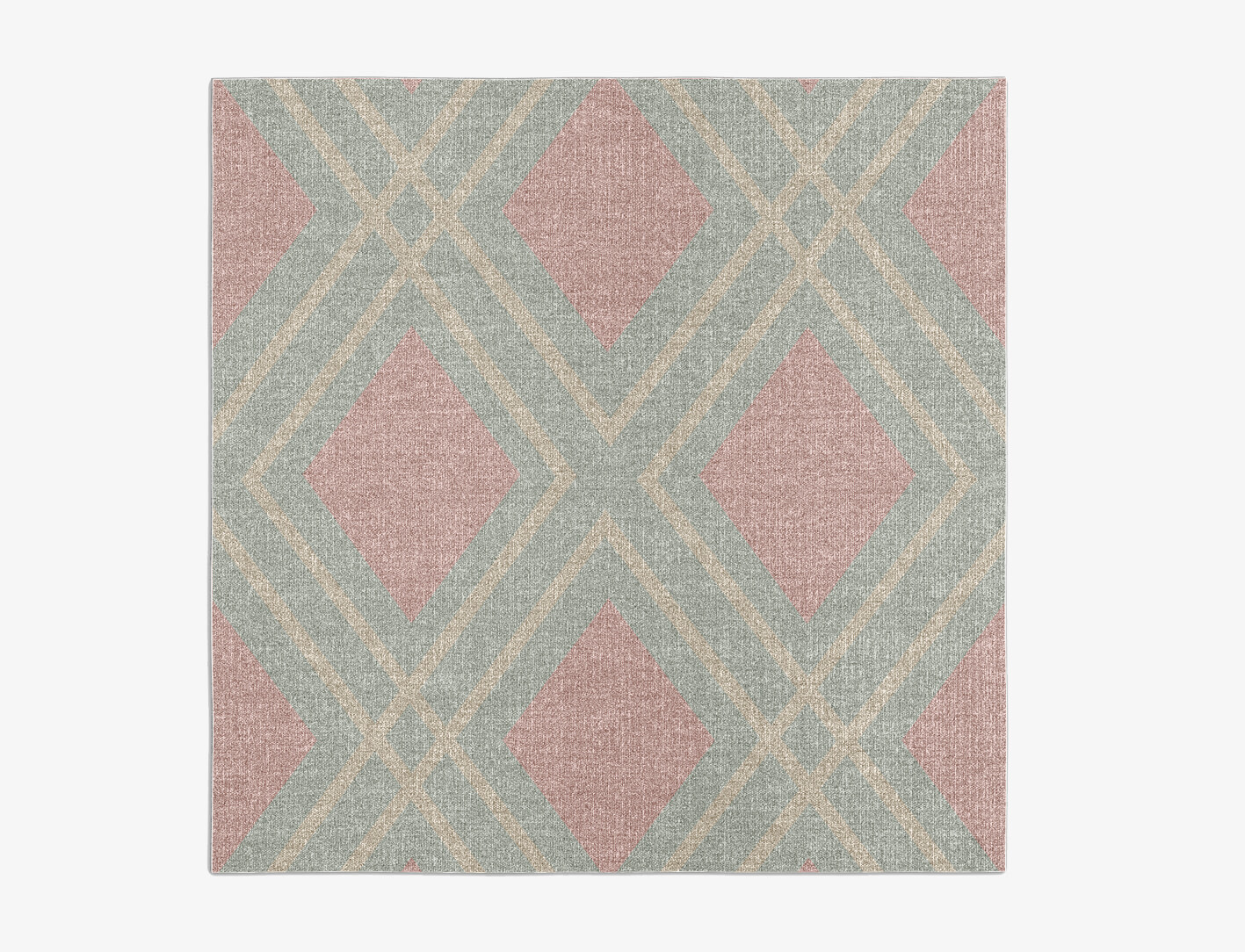 Peach Geometric Square Flatweave New Zealand Wool Custom Rug by Rug Artisan