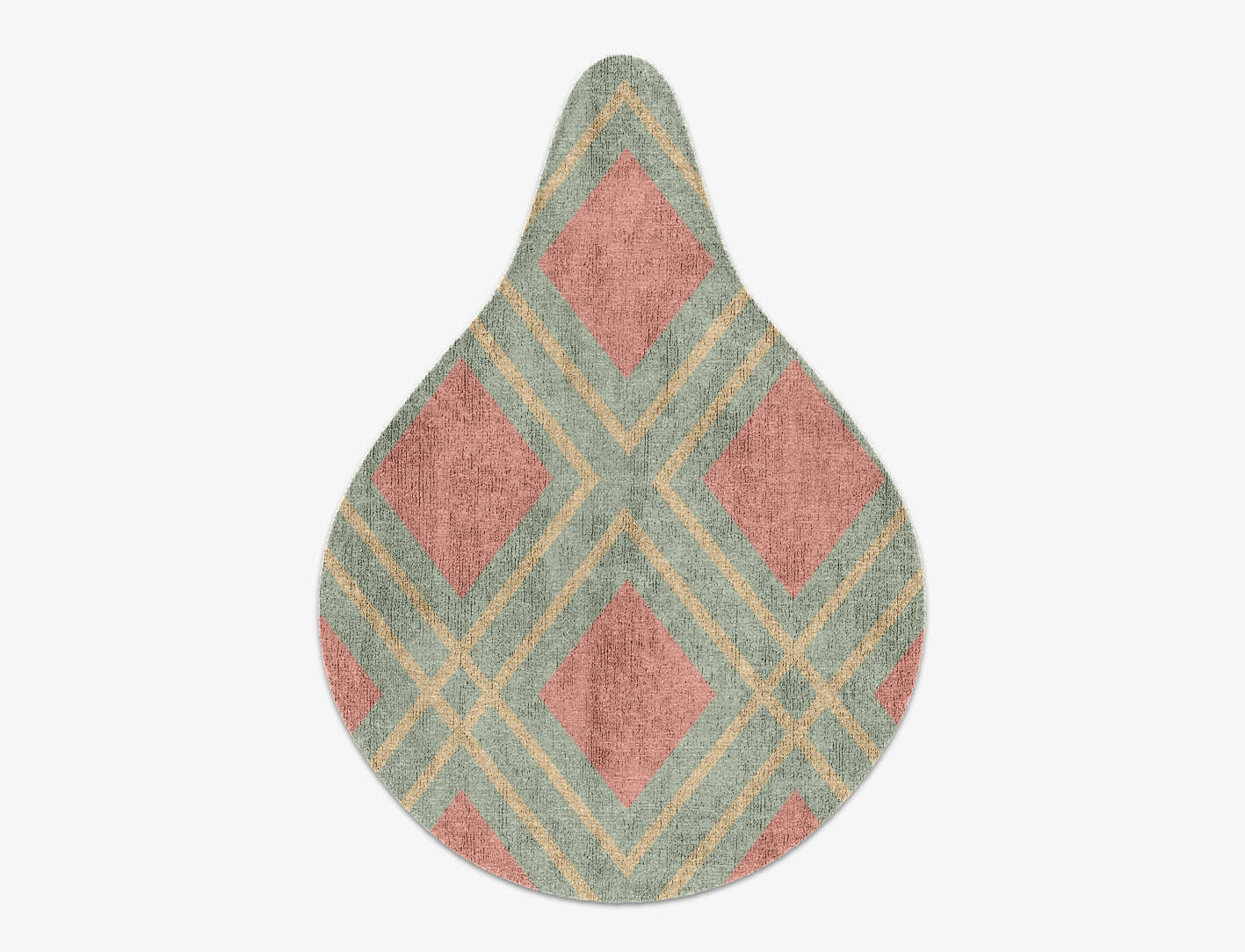 Peach Geometric Drop Hand Knotted Bamboo Silk Custom Rug by Rug Artisan