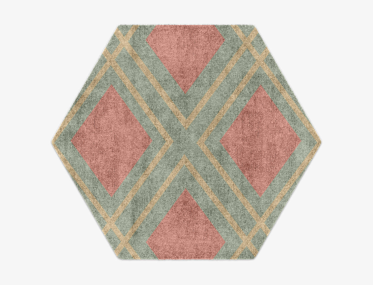 Peach Geometric Hexagon Hand Knotted Bamboo Silk Custom Rug by Rug Artisan