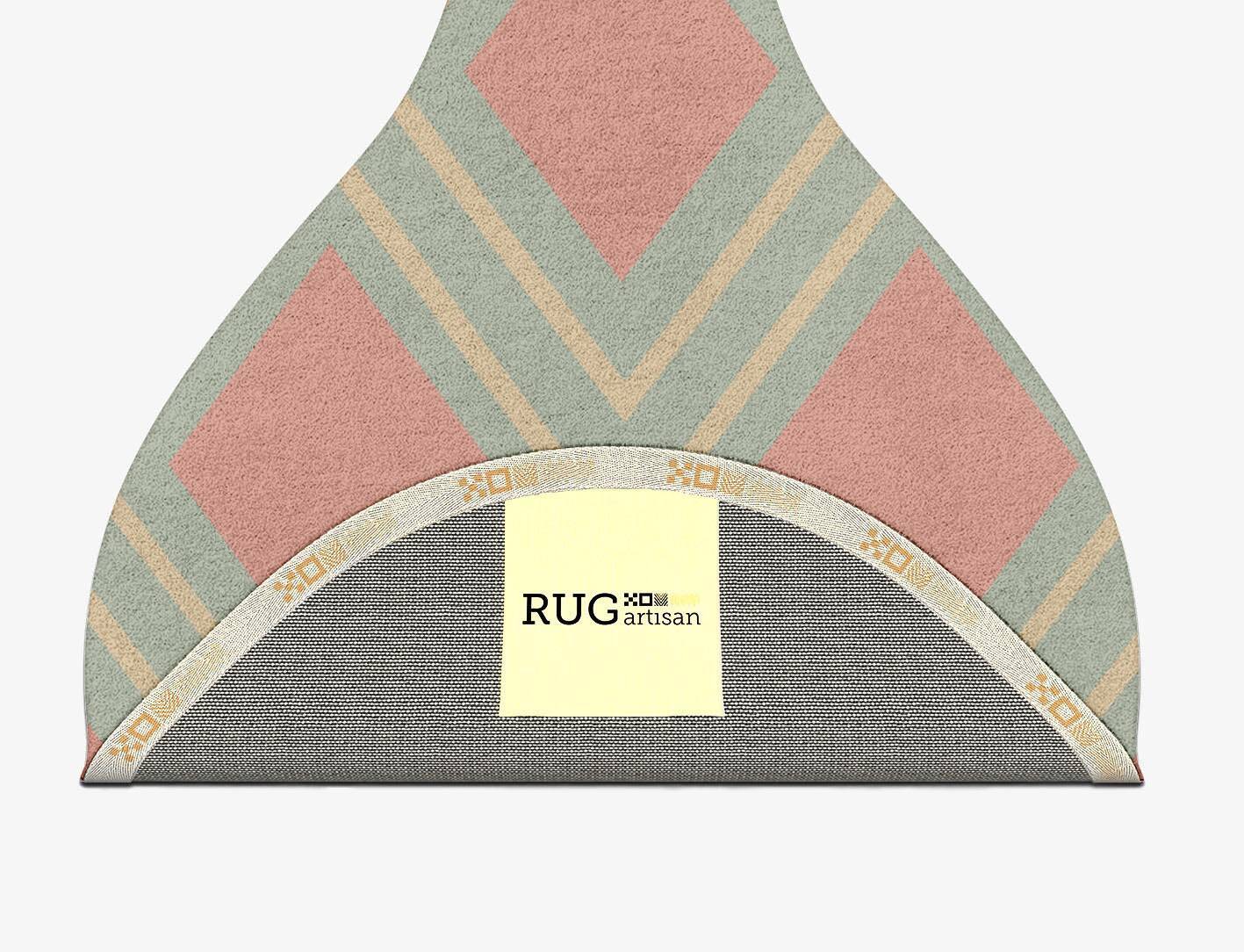 Peach Geometric Drop Hand Tufted Pure Wool Custom Rug by Rug Artisan