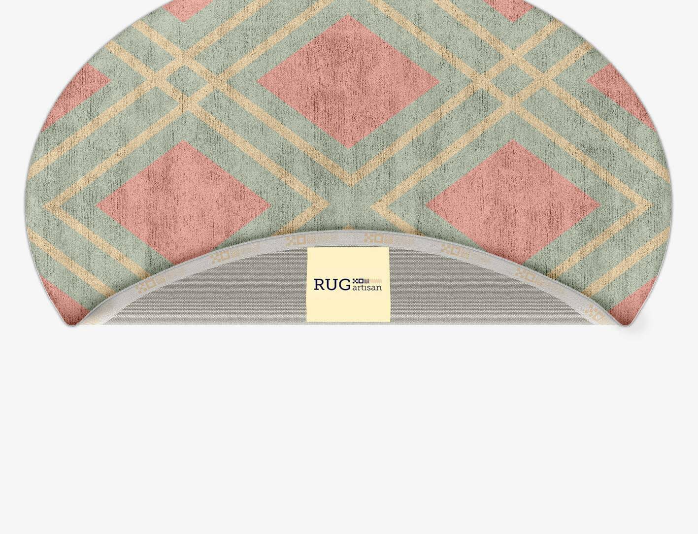 Peach Geometric Oval Hand Tufted Bamboo Silk Custom Rug by Rug Artisan